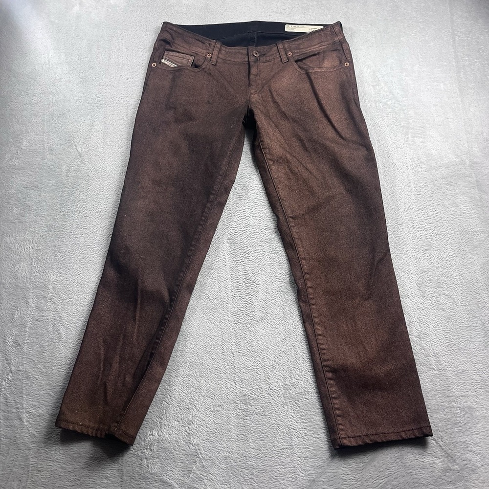 Diesel Grupee Jeans Women 30x25* Rust Stretch Super Slim Skinny Low Waist 0E822